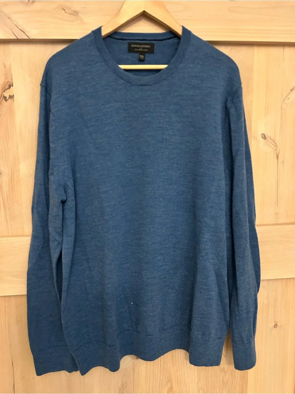 Banana Republic Men's 100% merino wool Crewneck Sweater Dusty Blue EUC, XXL